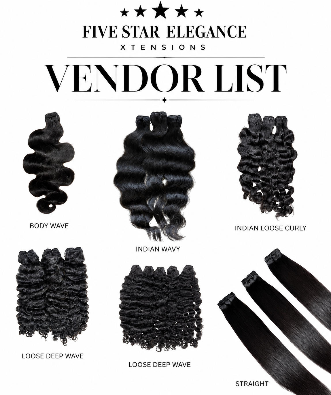 Five Star Vendor List ★