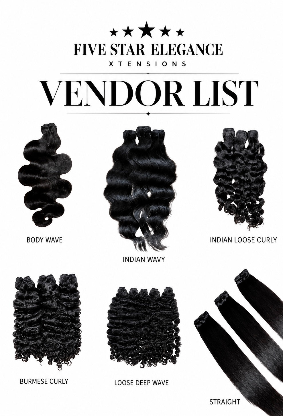 Five ★ Hair Vendor List